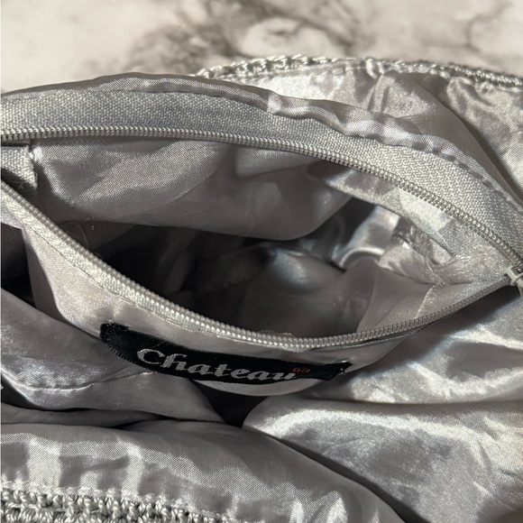 Elegant Silver Beaded Crocheted Women's Bag - Picture 9 of 9